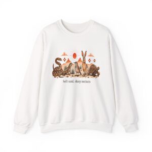 Desert Wildlife Crewneck Sweatshirt – "Soft Sand, Sharp Instincts" Snake, Lizard & Turtle Graphic