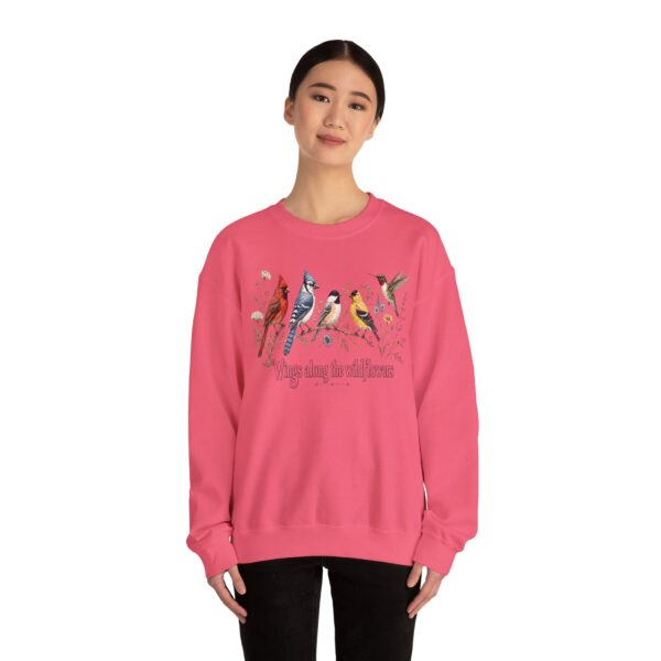 Birds of Winter "Wings Along the Wildflowers" Crewneck Sweatshirt