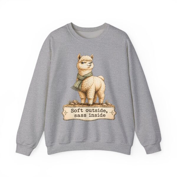 Alpaca Crewneck Sweatshirt – "Soft outside, sass inside" Cozy Graphic Pullover