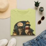 Keeper of the Night Lighthouse Cat T-Shirt — Night Light Graphic Tee