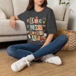Dog Mom T-Shirt — "Dog Mom Does It All" Playful Collage Tee for Pet Lovers