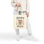 Brewed in the Desert Canvas Tote – Southwestern Coffee Lover Bag
