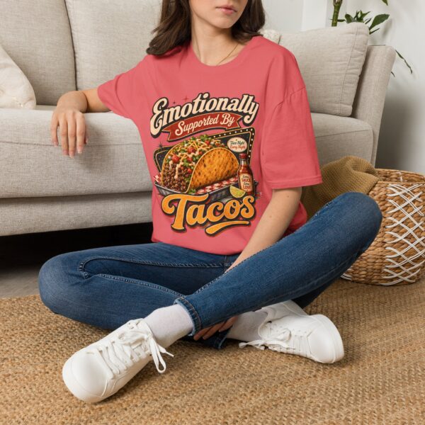 Emotionally Supported by Tacos T-Shirt — Funny Taco Humor Tee
