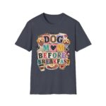 Dog Mom Before Breakfast Retro Paw & Bone T-Shirt