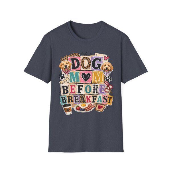 Dog Mom Before Breakfast Retro Paw & Bone T-Shirt