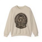 Vintage Woodcut Mushroom Basket Crewneck Sweatshirt