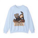 Certified Sock Thief Sweatshirt — Cute Ferret/Weasel Graphic Crewneck