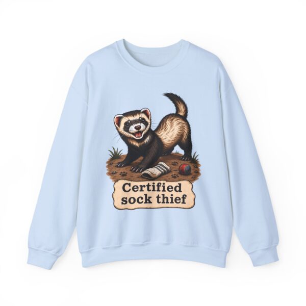 Certified Sock Thief Sweatshirt — Cute Ferret/Weasel Graphic Crewneck