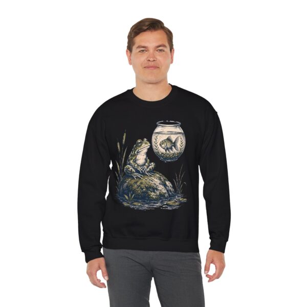 Vintage Frog & Floating Fishbowl Sweatshirt — Nostalgic Nature Crewneck
