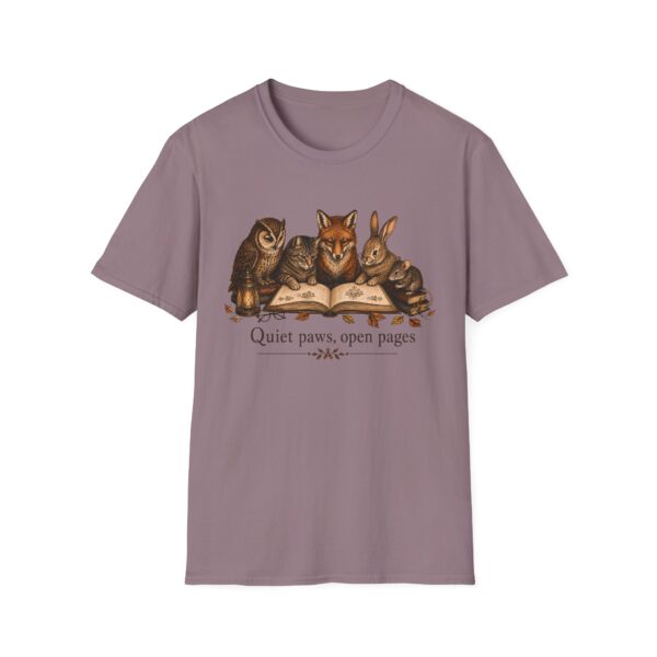Reading Forest Animals T-Shirt — "Quiet Paws, Open Pages" Book Lover Tee