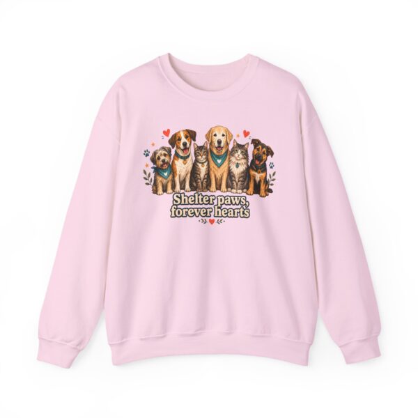 Shelter Paws Crewneck Sweatshirt — "Shelter Paws, Forever Hearts" Rescue Dog & Cat Pullover