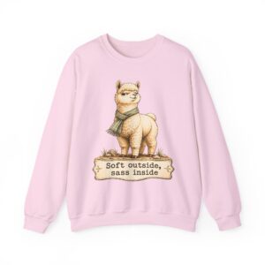 Alpaca Crewneck Sweatshirt – "Soft outside, sass inside" Cozy Graphic Pullover
