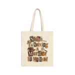 Shhh I'm Solving a Murder in My Head Tote Bag | Mystery Book Lover Canvas Tote