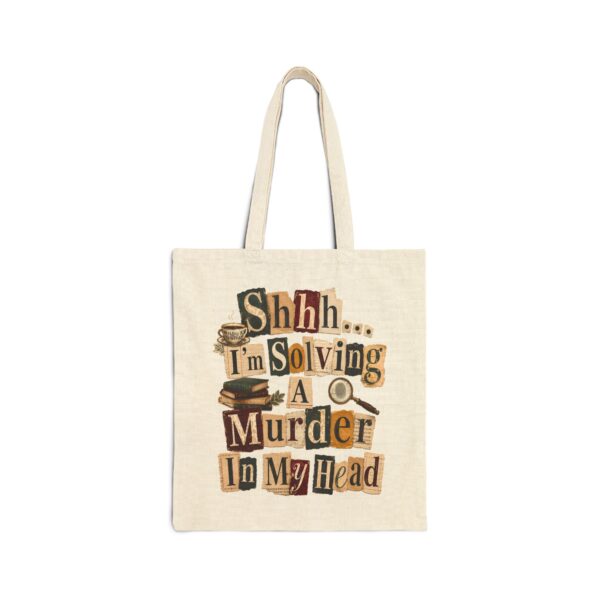 Shhh I'm Solving a Murder in My Head Tote Bag | Mystery Book Lover Canvas Tote