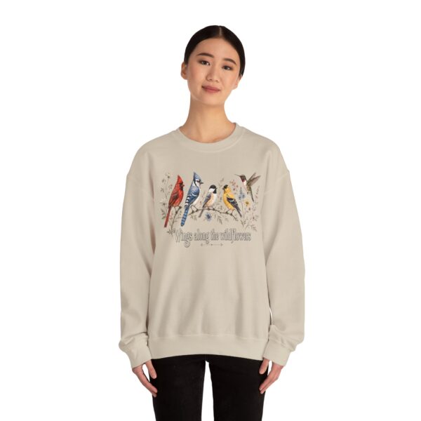 Birds of Winter "Wings Along the Wildflowers" Crewneck Sweatshirt