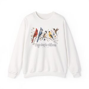 Birds of Winter "Wings Along the Wildflowers" Crewneck Sweatshirt