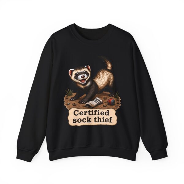Certified Sock Thief Sweatshirt — Cute Ferret/Weasel Graphic Crewneck