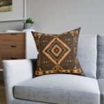 Square Pillow - Southwestern Diamond Throw Pillow - Boho Native Pattern Accent Cushion