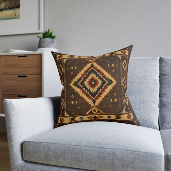 Square Pillow - Southwestern Diamond Throw Pillow - Boho Native Pattern Accent Cushion