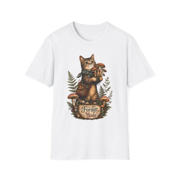 Cat Forager T-Shirt — Cute Kitten Holding Mushrooms “Forage Mode”