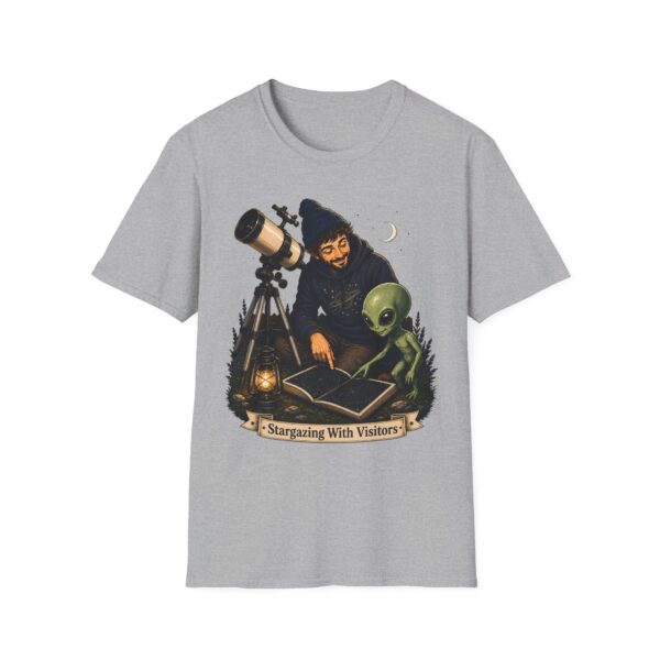 Stargazing with Visitors T-Shirt — Astronomy Alien Stargazing Map Tee