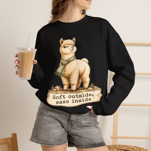 Alpaca Crewneck Sweatshirt – "Soft outside, sass inside" Cozy Graphic Pullover