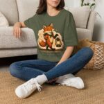 Clever Fox with Lantern T-Shirt | Whimsical Cute Fox Illustration