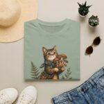 Cat Forager T-Shirt — Cute Kitten Holding Mushrooms “Forage Mode”