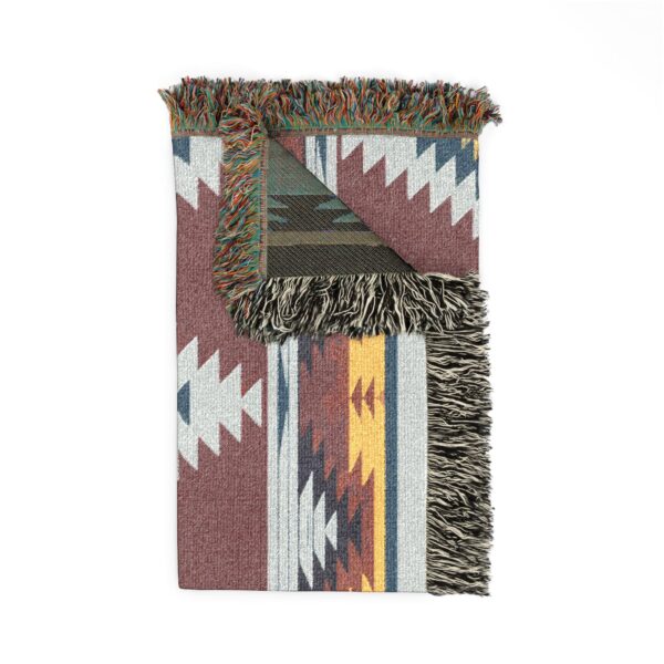 Woven Blanket Geometric Southwestern Tribal Art Red Yellow White Pattern
