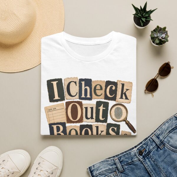 Book Lover T-Shirt — "I Check Out Books & Cold Cases" Graphic Tee