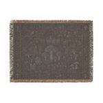 Mushroom Forest Woven Blanket — Cozy Boho Throw for Nature Lovers