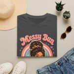 Messy Bun Magic Retro Rainbow Hair Lover T‑Shirt