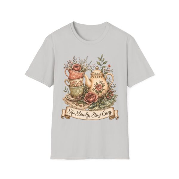 Tea Time Floral T-Shirt — "Sip Slowly, Stay Cozy" Vintage Teapot Tee