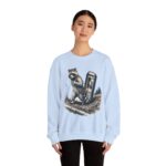 Raccoon in Ditch Vintage Crewneck Sweatshirt — Retro Payphone Graphic