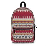Backpack - Blue Diamonds and Burgundy Geometric Southwest Aztec Pattern Design