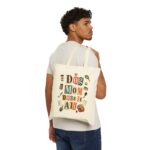 Tote — "Dog Mom Does It All" Cotton Canvas Tote Bag (Pet Lover Gift)