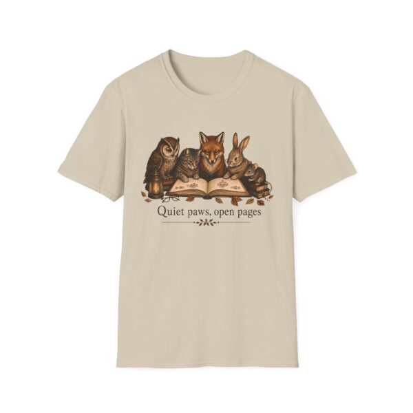 Reading Forest Animals T-Shirt — "Quiet Paws, Open Pages" Book Lover Tee