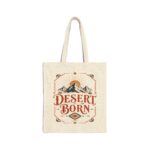 Desert Born Cotton Canvas Tote — Vintage Southwest Mountain Sun Eco Shopper