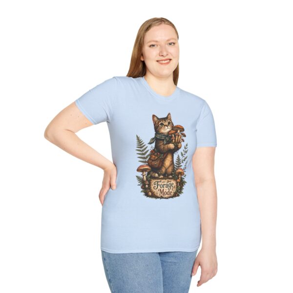 Cat Forager T-Shirt — Cute Kitten Holding Mushrooms “Forage Mode”