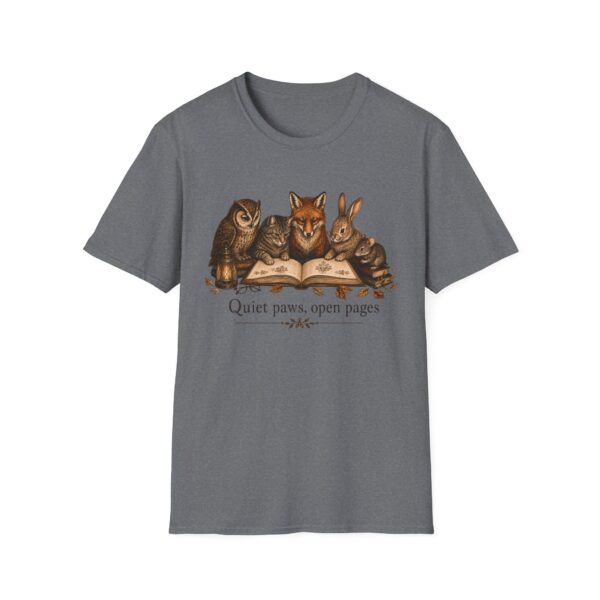 Reading Forest Animals T-Shirt — "Quiet Paws, Open Pages" Book Lover Tee