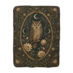 Victorian Scarab Gothic Botanical  Sherpa Fleece Blanket