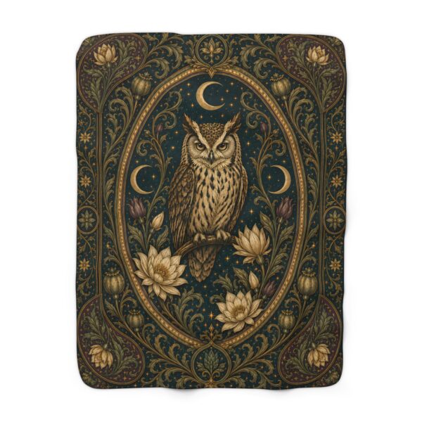 Victorian Scarab Gothic Botanical  Sherpa Fleece Blanket