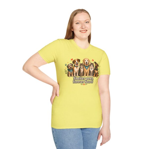 Shelter Paws Forever Hearts Rescue Dogs & Cats Adoption T-Shirt