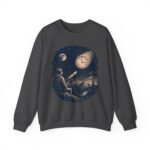 Retro Astronomer Sweatshirt — Falling Star (Broken Clock)