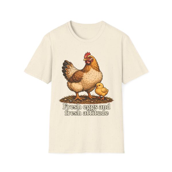 Chicken Farm T-Shirt — "Fresh Eggs and Fresh Attitude" Hen & Chick Tee
