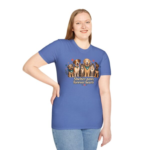 Shelter Paws Forever Hearts Rescue Dogs & Cats Adoption T-Shirt