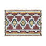 Woven Blanket Geometric Southwestern Tribal Art Red Yellow White Pattern