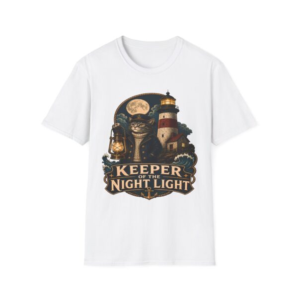Keeper of the Night Lighthouse Cat T-Shirt — Night Light Graphic Tee