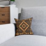 Square Pillow - Southwestern Diamond Throw Pillow - Boho Native Pattern Accent Cushion