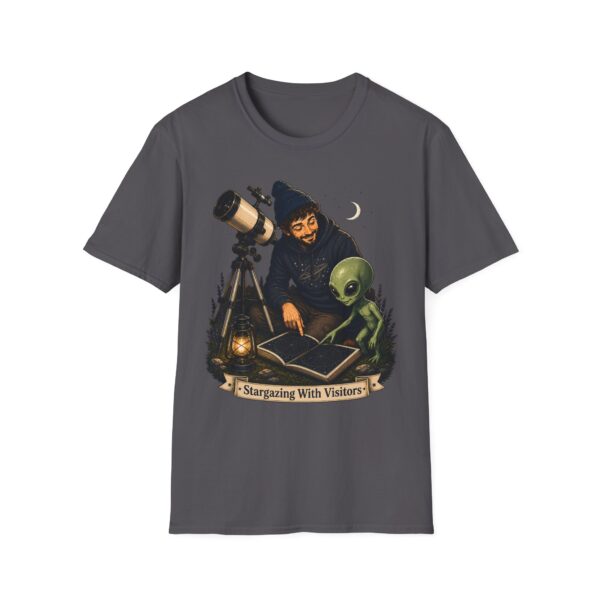 Stargazing with Visitors T-Shirt — Astronomy Alien Stargazing Map Tee
